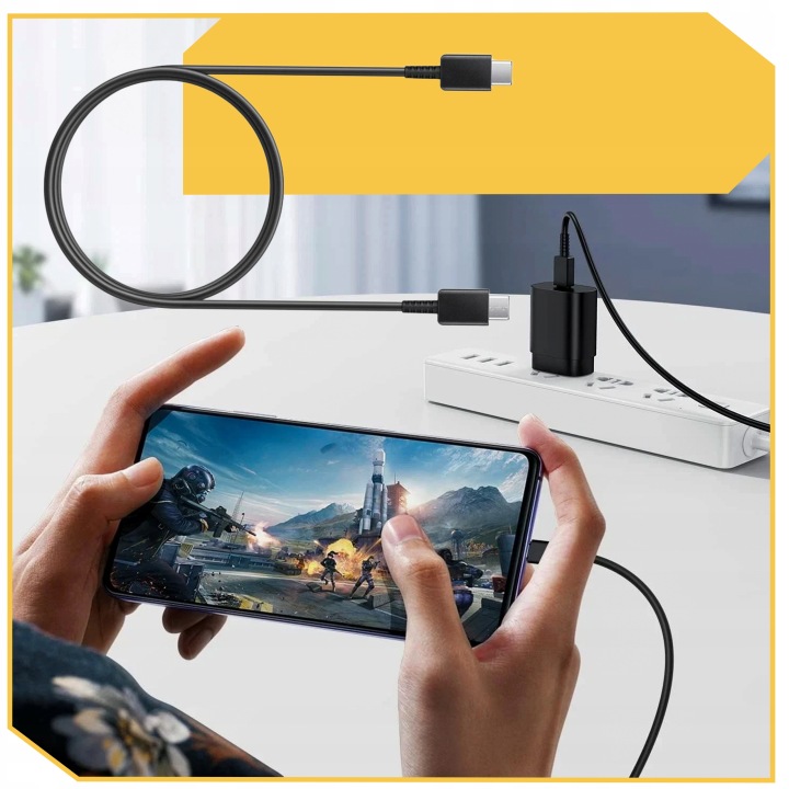 PRZEWÓD SAMSUNG 2X USB-C KABEL 1M SZYBKIE ŁADOWANIE SUPER FAST CHARGE 5A Długość przewodu 1 m